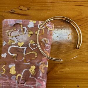 Delicate Gold Tone Open Bangle Arm Bracelet